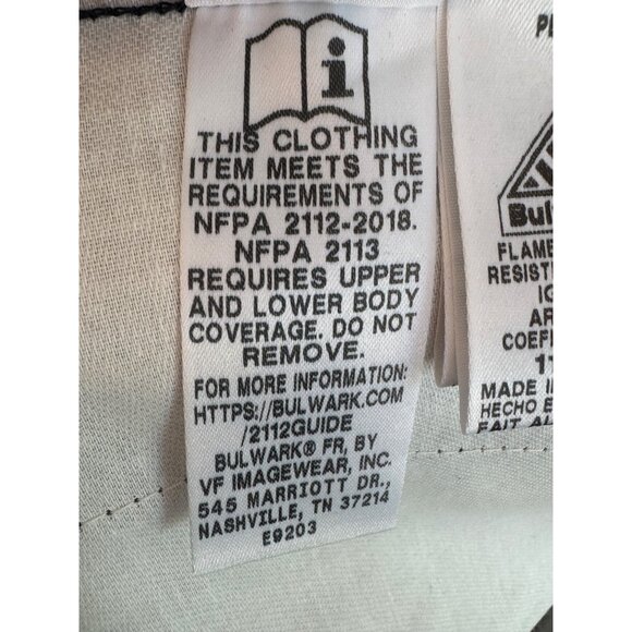 Bulwark Flame-Resistant Work Pants W36 L34 Navy Blue 100% Cotton Safety Certifie - Picture 9 of 9